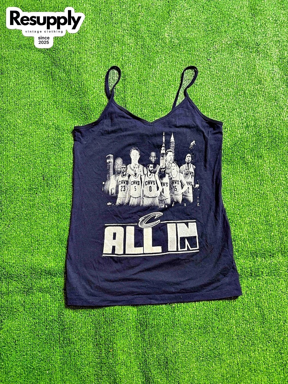 Forever 21 Cavs All In Graphic Tank Top Navy & White L